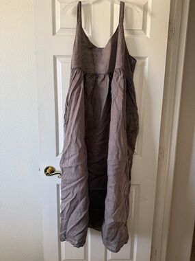 CP Shades Grey Linen Maxi Dress Size XL